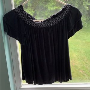 Off the shoulder Navy Blue top American Eagle